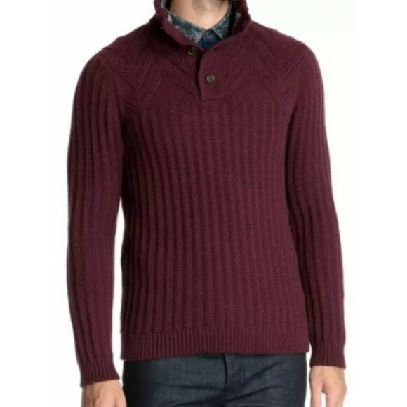 Ted Baker Glaston Navy Blue Pullover High Button Ribbed Preppy Sweater Size XXL - Picture 1 of 9